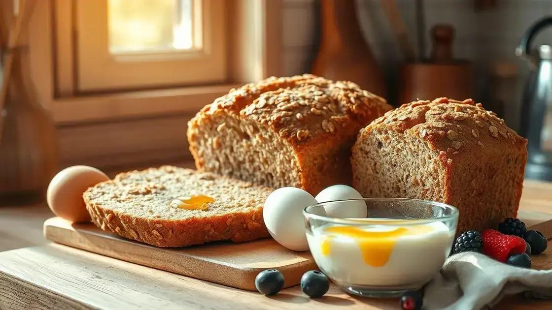 Receita de pão de aveia sem glúten para um café da manhã delicioso